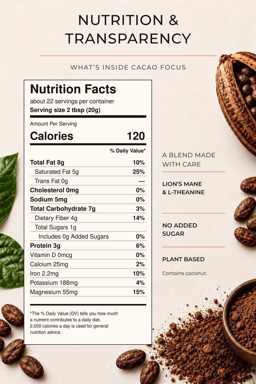 Kurai Focus Ceremonial Cacao | Lion's Mane & L-Theanine