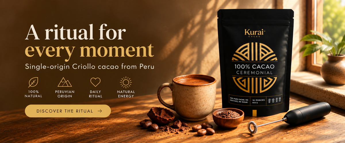 Kurai Cacao Pure ceremonial cacao ritual banner
